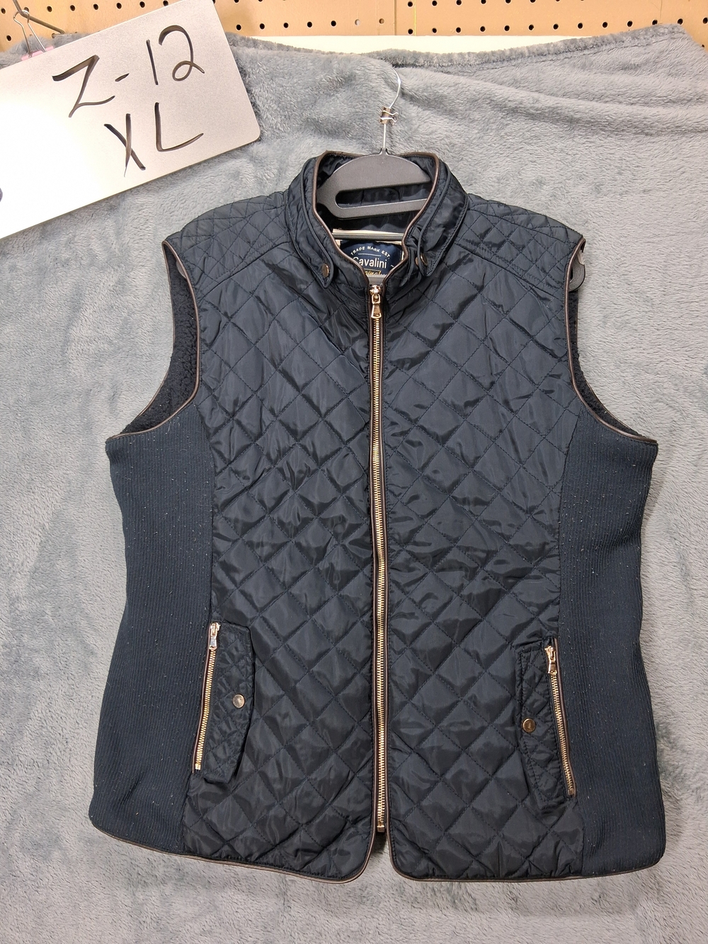 Cavalini Quilted Sleeveless Vest - Navy
